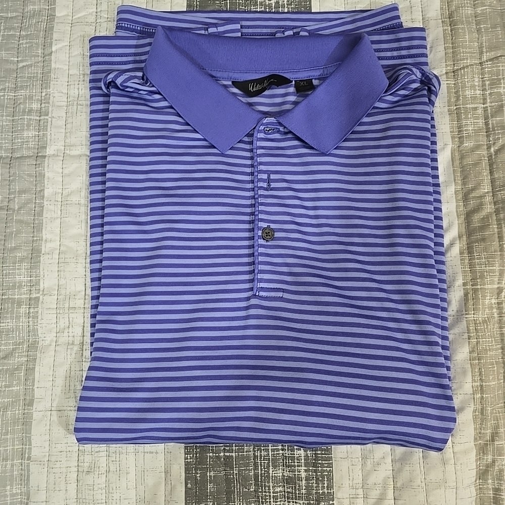 Walter Hagan Men's Purple Striped‎ Polo Shirt Sz XL